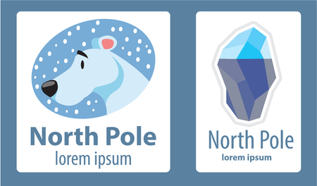 White bear, iceberg, north poleのイラスト素材