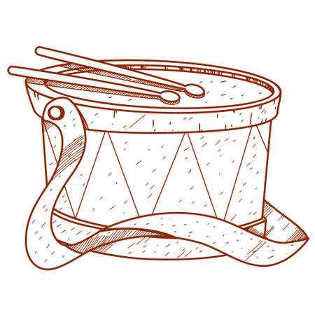 Drum outline drawing.のイラスト素材