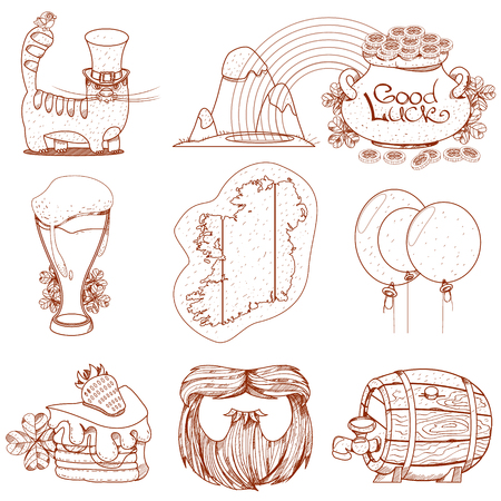 Set with greetings for St. Patrick's Day.のイラスト素材