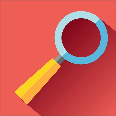 Magnifying glass icon. Modern colored icons in a flat design with long shadow.のイラスト素材