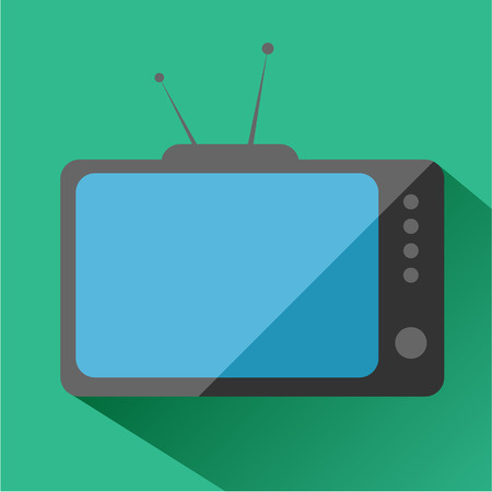 TV icon. Modern colored icons in a flat design with long shadow.のイラスト素材