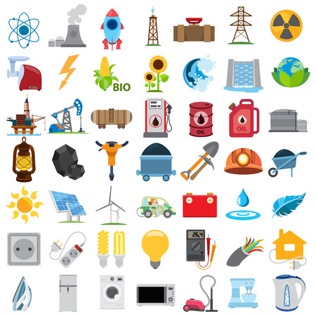 Energetics icons, vector energetics icons setのイラスト素材