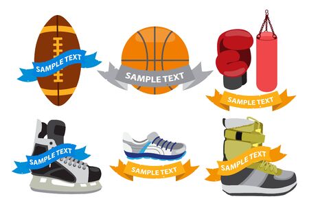 sport,  with ribbon, kinds of sportのイラスト素材