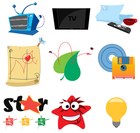 Icons TV, television setのイラスト素材