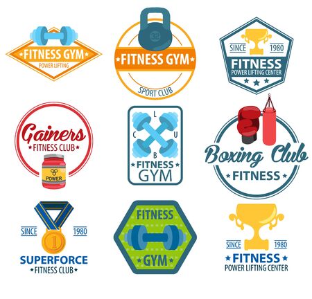 Logos fitness, gymのイラスト素材