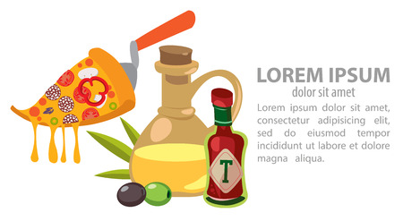 Infographic pizza, food, Italy, kitchenのイラスト素材