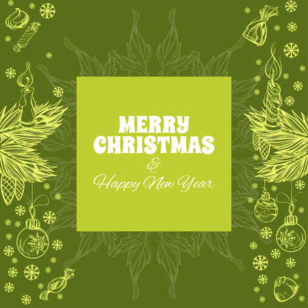 Merry Christmas and Happy New Year. Vector illustration for greeting cards, posters and other items.のイラスト素材