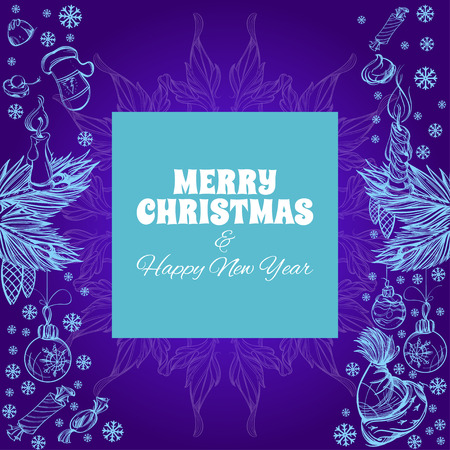 Merry Christmas and Happy New Year. Vector illustration for greeting cards, posters and other items.のイラスト素材