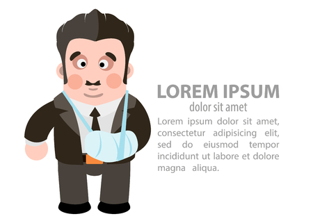 The man has broken his arm.の写真素材