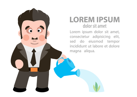 The man watering a plant - the capital.の写真素材