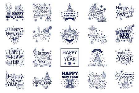 Set of typographic elements for greeting cards, invitations and other items.のイラスト素材
