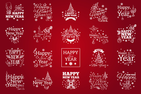 Set of typographic elements for greeting cards, invitations and other items.のイラスト素材