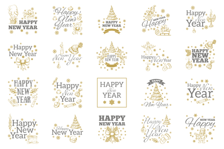 Set of typographic elements for greeting cards.のイラスト素材