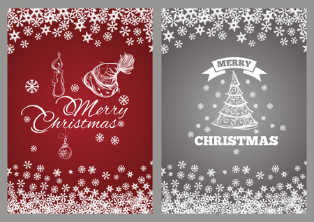 Merry Chrismas. Template for greeting cards, inviations, posters and more.のイラスト素材