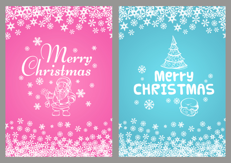 Merry Chrismas. Template for greeting cards, inviations, posters and more.のイラスト素材