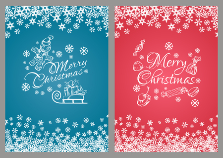 Merry Chrismas. Template for greeting cards, inviations, posters and more.のイラスト素材