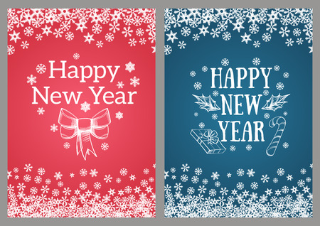 Happy New Year. Template for greeting cards, inviations, posters and more.のイラスト素材