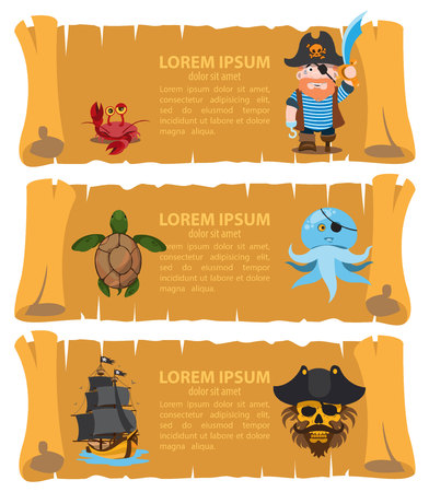 Pirate map, pirate maps, old parchment with pirate mapのイラスト素材