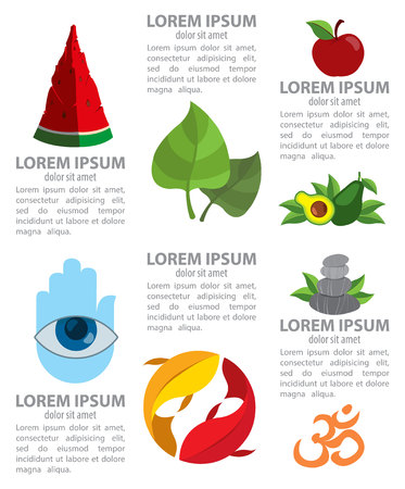 Spa infographics, healthy lifestyle, healthy food Vector illustration.のイラスト素材