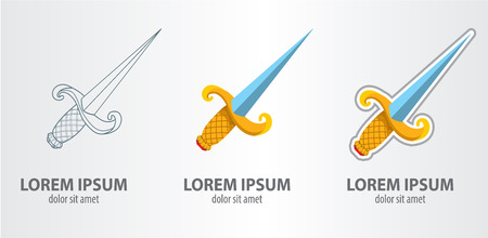 Sword vector icon setのイラスト素材