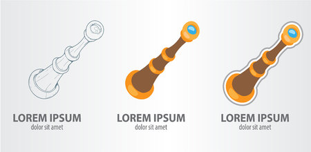 Icon spyglass on white background illustration.のイラスト素材