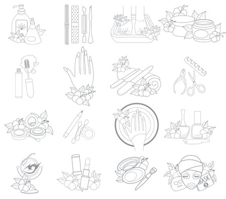Beauty shop icons set vector illustrationのイラスト素材