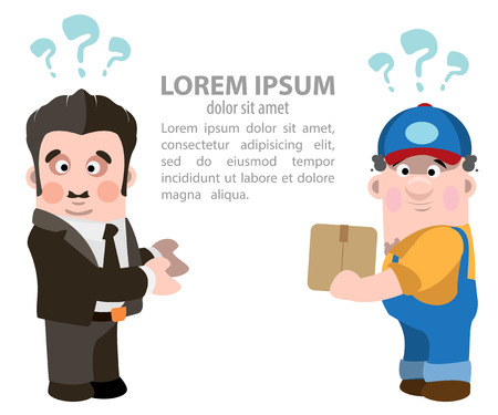 Problem with delivery on white background illustration.のイラスト素材