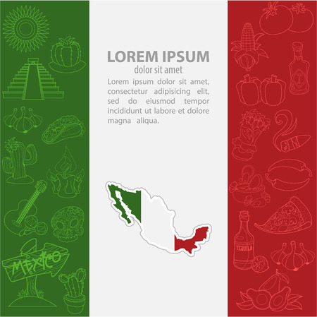 Flag of Mexico illustrationのイラスト素材