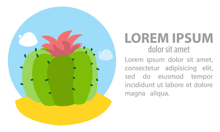 Icon of the round cactus. Vector illustrationのイラスト素材