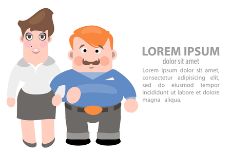 A man and his wife. Vector illustration on white background.のイラスト素材