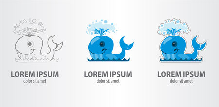 Whale icon vector building process.のイラスト素材