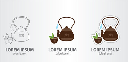 Tea icon set. Vector illustration on light background.のイラスト素材