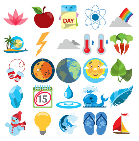 Weather vector icons set, forecast, predictionのイラスト素材