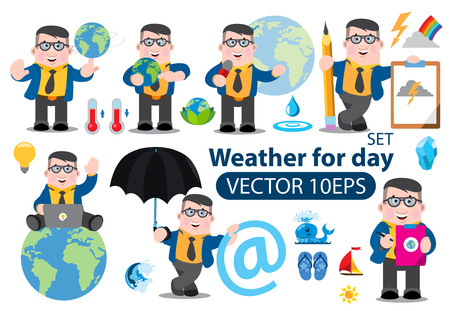 Weather for day, forecast, tv programm, infographicsのイラスト素材