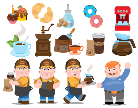 Coffee shop related icons vector illustration setのイラスト素材