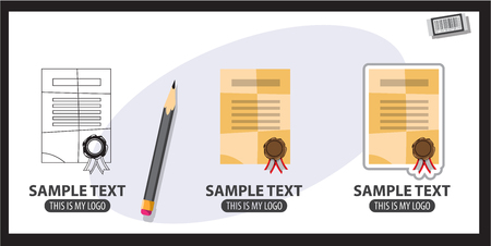 Certificateのイラスト素材