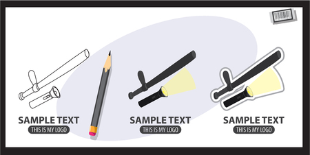 Police nightstick and flashlightの写真素材