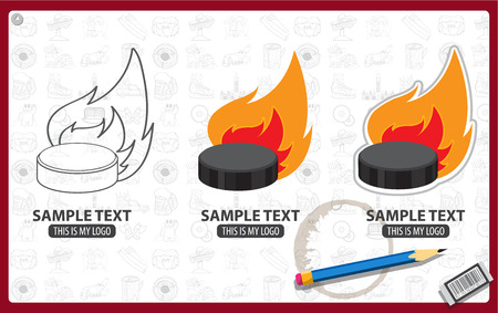 Burning hockey puckのイラスト素材