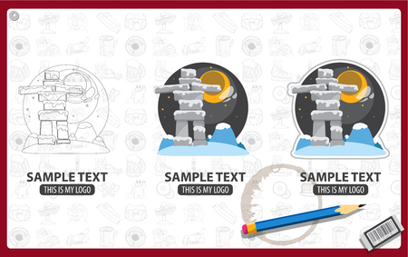 Inuit Inukshukのイラスト素材
