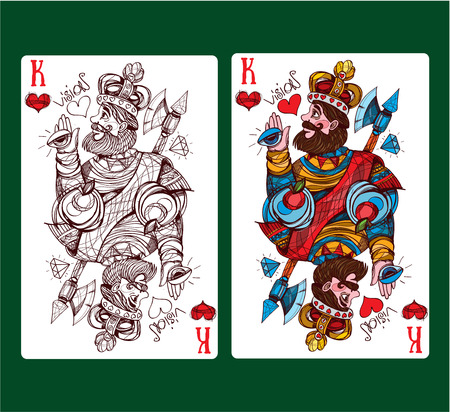 King of hearts playing card suit. Vector illustration.のイラスト素材