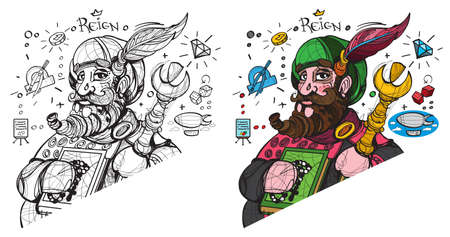 Figure character. King of clubs suit with the symbol. Playing cards.のイラスト素材