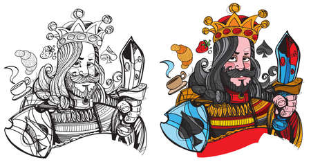 Figure character. King symbol spades. Playing cards.のイラスト素材