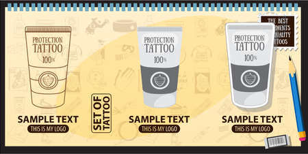 Ointment after tattooのイラスト素材