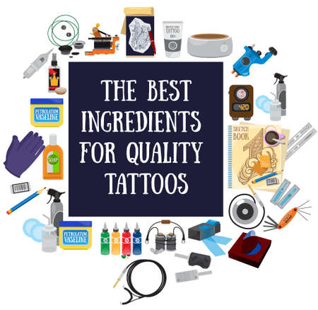 The best ingredients for quality tattoosのイラスト素材