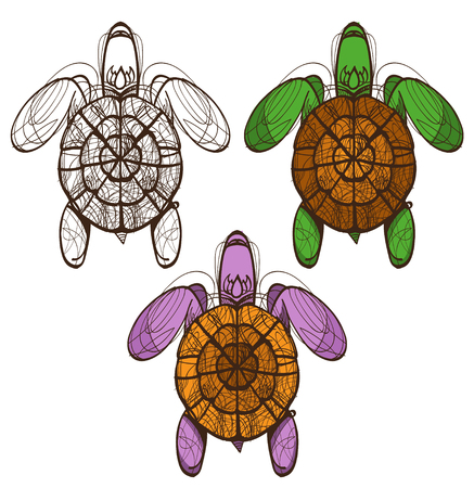 Turtle, logo, animal, tattooのイラスト素材
