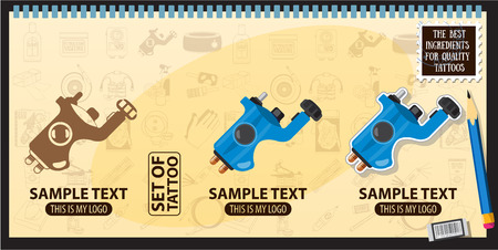 Rotary tattoo machine, logoのイラスト素材