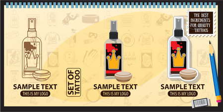 Spray protection and analgesic, logoの写真素材