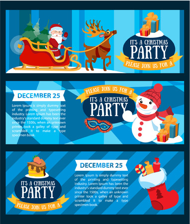 It's a Christmas party, invitation Merry Christmas = DECEMBERのイラスト素材