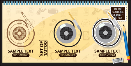 Pedal for tattoo machine, logo, toolの写真素材