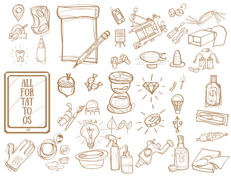 All for tattoos, tattoo studio, sketchのイラスト素材